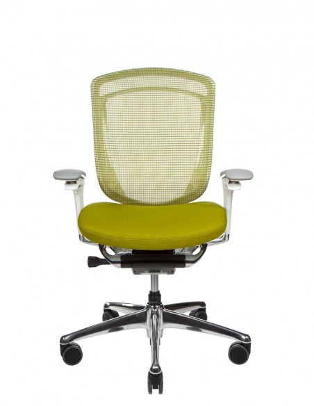Крісло OKAMURA CONTESSA II SECONDA, з тканинним сидінням, білий корпус, зелений колір