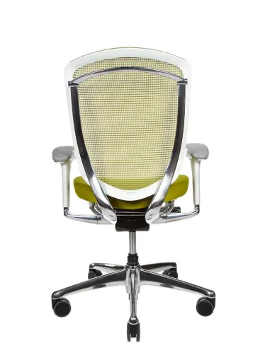 Кресло OKAMURA CONTESSA II SECONDA, с тканевым сиденьем, белый корпус, зеленый цвет