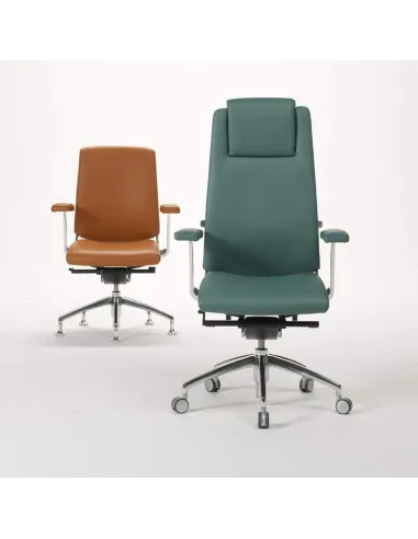 Кресло SITIA BLACK OR WHITE HIGH BACK для руководителя, кожаное