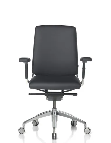 Кресло SITIA BLACK OR WHITE LOW BACK, кожаное, с низкой спинкой