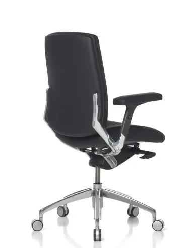 Кресло SITIA BLACK OR WHITE LOW BACK, кожаное, с низкой спинкой