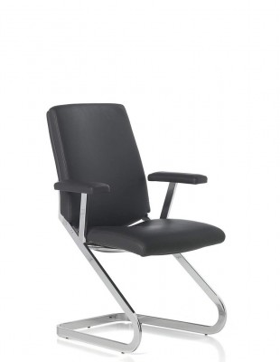 Кресло SITIA BLACK OR WHITE на полозьях, для посетителей