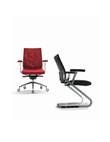 Кресло SITIA BLACK OR WHITE на полозьях, для посетителей