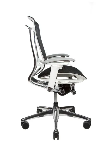 Кресло OKAMURA CONTESSA II SECONDA, черная сетка, белый корпус - купить в Киеве, Днепре, Одессе, Харькове