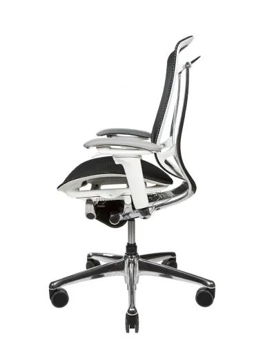 Кресло OKAMURA CONTESSA II SECONDA, черная сетка, белый корпус - купить в Киеве, Днепре, Одессе, Харькове