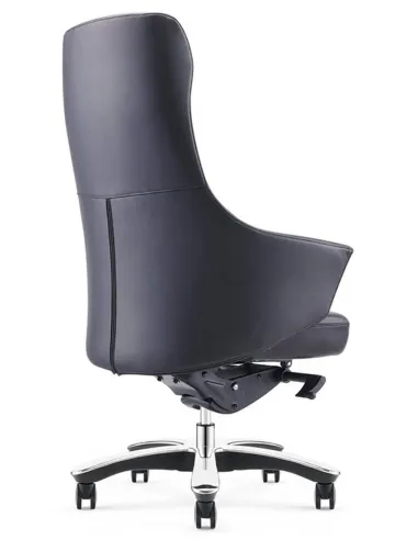 Кресло руководителя A1904, черная кожа, алюминий основание - купить в Киеве, Днепре, Харькове, Одессе, Виннице, Львове