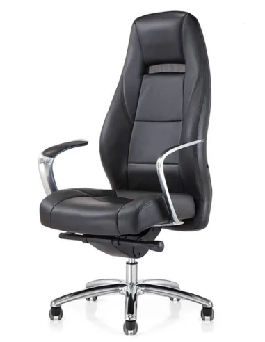 Кресло руководителя F161 кожаное, черный цвет - купить в Киеве, Днепре, Харькове, Одессе, Виннице, Львове