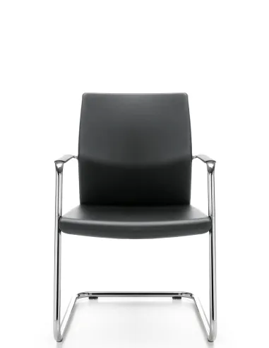 Кресло PROFIM MY TURN 21VN CHROME-O на полозьях, для посетителей, кожаное