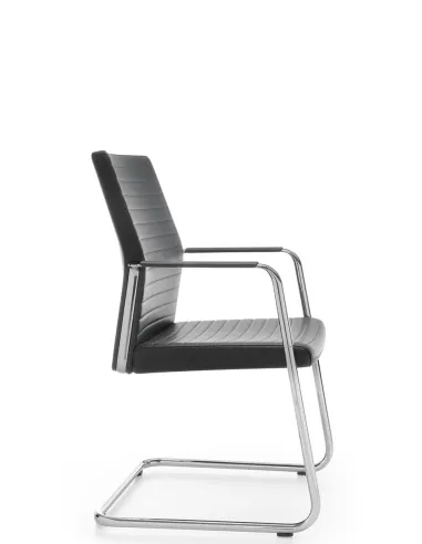 Кресло PROFIM MY TURN 21VN CHROME-O на полозьях, для посетителей, кожаное