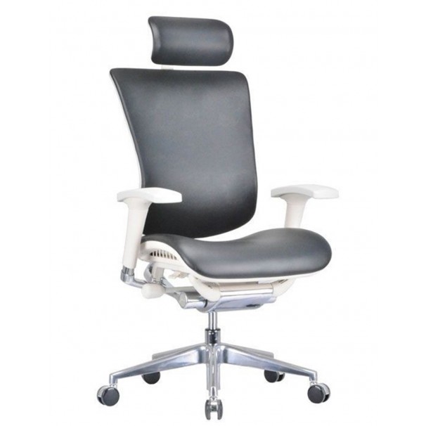 Кресло EXPERT STAR LEATHER (STL01-G) для руководителя, эргономичное, черная кожа