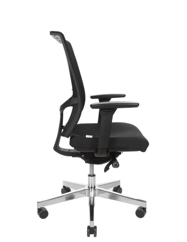 Кресло GROSPOL LEVEL BS CHROME, для оператора, цвет черный