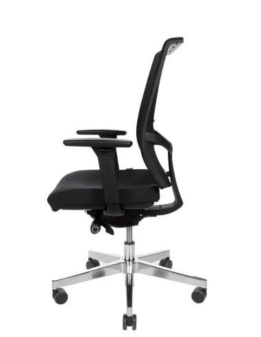 Кресло GROSPOL LEVEL BS CHROME, для оператора, цвет черный
