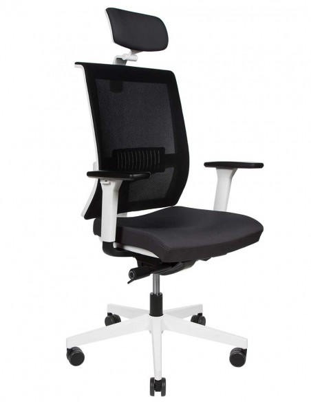 Кресло GROSPOL LEVEL WS HD WHITE для оператора, цвет черный