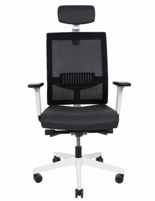 Кресло GROSPOL LEVEL WS HD WHITE для оператора, цвет черный 2