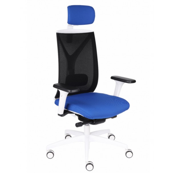 Кресло GROSPOL VALIO WS HD WHITE эргономичное, цвет синий