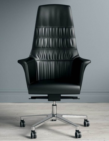 Кресло SITLAND OF COURSE для руководителя, кожа черного цвета