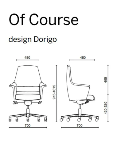 Кресло SITLAND OF COURSE MANAGER, кожаное, средняя спинка - цена Киев, Харьков, Днепр, Одесса, Львов, Запорожье, Ужгород