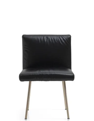 Кресло QUINTI SEDUTE GINEVRA, кожаное, на ножках, для гостей