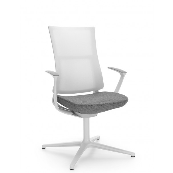 Конференц крісло PROFIM VIOLLE (150F PU) WHITE, для переговорів, білий корпус, сітчаста спинка