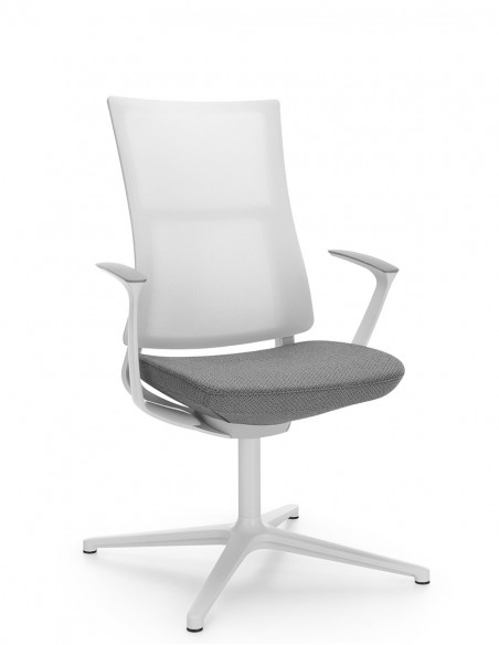 Конференц кресло PROFIM VIOLLE (150F PU) WHITE, для переговоров, белый корпус, спинка сетка