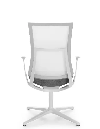 Конференц кресло PROFIM VIOLLE (150F PU) WHITE, для переговоров, белый корпус, спинка сетка