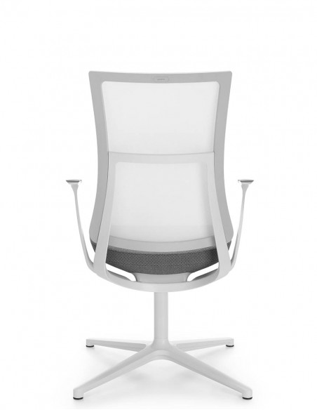 Конференц кресло PROFIM VIOLLE (150F PU) WHITE, для переговоров, белый корпус, спинка сетка