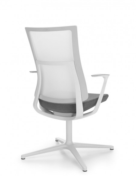 Конференц крісло PROFIM VIOLLE (150F PU) WHITE, для переговорів, білий корпус, сітчаста спинка