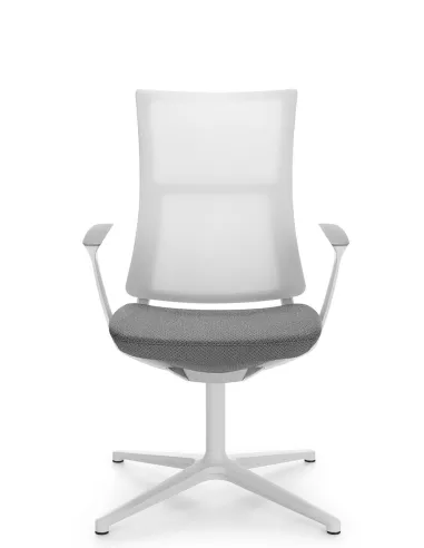 Конференц кресло PROFIM VIOLLE (150F PU) WHITE, для переговоров, белый корпус, спинка сетка