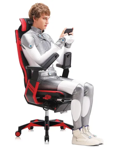 Кресло компьютерное GENIDIA GAMING (M-GN-BB-HAL-ML-RE), с подставкой для ног - цена Киев, Харьков, Днепр, Одесса, Львов