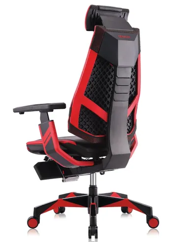 Кресло компьютерное GENIDIA GAMING (M-GN-BB-HAL-ML-RE), с подставкой для ног - цена Киев, Харьков, Днепр, Одесса, Львов