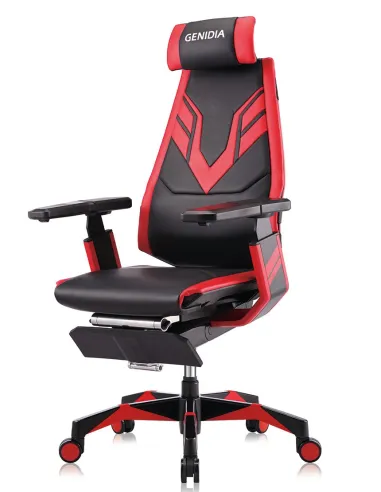 Кресло компьютерное GENIDIA GAMING (M-GN-BB-HAL-ML-RE), с подставкой для ног - цена Киев, Харьков, Днепр, Одесса, Львов