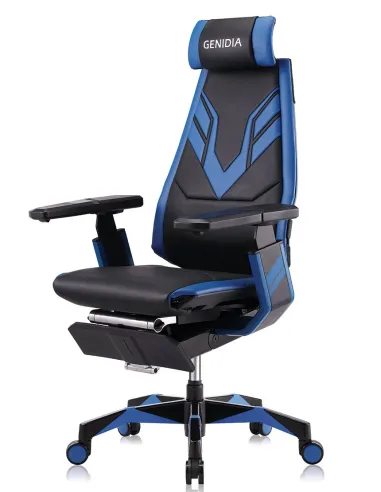 Кресло компьютерное GENIDIA GAMING (M-GN-BB-HAL-ML-BL), с подставкой для ног - цена Киев, Харьков, Днепр, Одесса, Львов