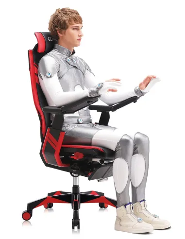 Кресло компьютерное GENIDIA GAMING (M-GN-BB-HAL-ML-WT), с подставкой для ног - цена Киев, Харьков, Днепр, Одесса, Львов