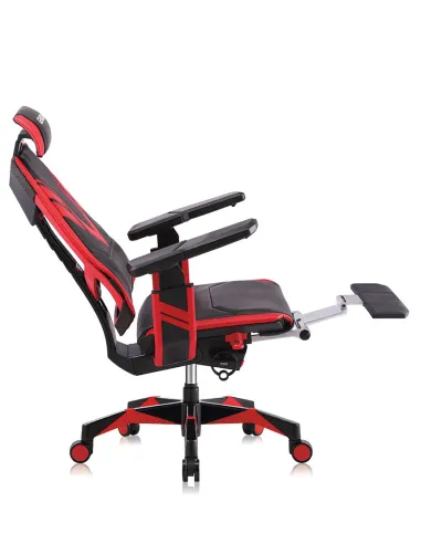 Кресло компьютерное GENIDIA GAMING (M-GN-BB-HAL-ML-WT), с подставкой для ног - цена Киев, Харьков, Днепр, Одесса, Львов