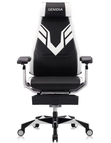 Кресло компьютерное GENIDIA GAMING (M-GN-BB-HAL-ML-WT), с подставкой для ног - цена Киев, Харьков, Днепр, Одесса, Львов