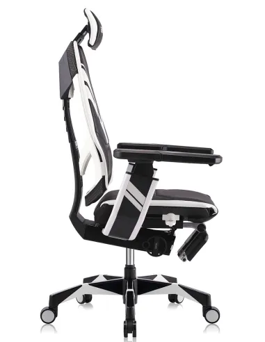 Кресло компьютерное GENIDIA GAMING (M-GN-BB-HAL-ML-WT), с подставкой для ног - цена Киев, Харьков, Днепр, Одесса, Львов