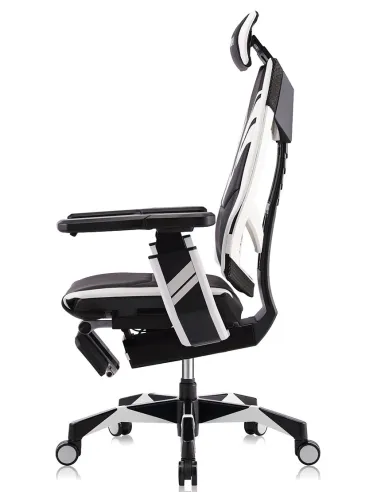 Кресло компьютерное GENIDIA GAMING (M-GN-BB-HAL-ML-WT), с подставкой для ног - цена Киев, Харьков, Днепр, Одесса, Львов