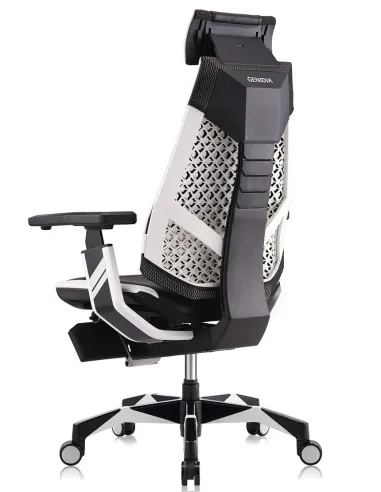 Кресло компьютерное GENIDIA GAMING (M-GN-BB-HAL-ML-WT), с подставкой для ног - цена Киев, Харьков, Днепр, Одесса, Львов