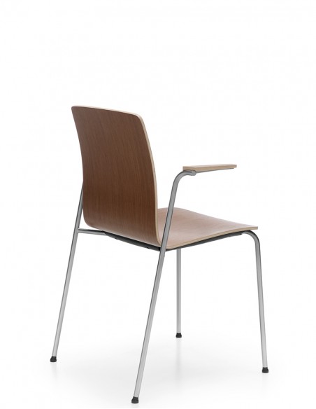 Крісло стілець PROFIM COM K12H CHROME 2P, дерев'яне, на ніжках, в аудиторію