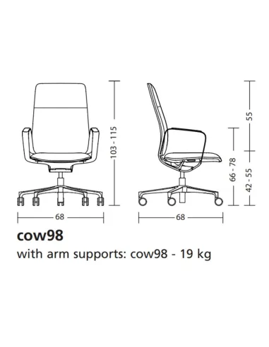 Кресло KLOBER CONWORK COW98, кожаное - цена Киев, Днепр, Одесса, Львов, Харьков, Запорожье