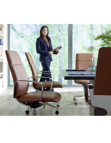 Кресло KLOBER CONWORK COW98, кожаное - цена Киев, Днепр, Одесса, Львов, Харьков, Запорожье