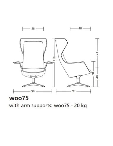 Лаундж кресло KLOBER WOOOM WOO75, базовая комплектация - цена Киев, Днепр, Одесса, Львов, Харьков, Запорожье, Черновцы