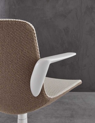 Кресло SITLAND MILOS, тканевое, конференц, фиксированная база, белый цвет, купить кресло для переговоров 2