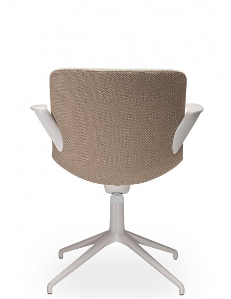 Крісло SITLAND MILOS, тканинне, конференц, фіксована база, білий колір, купити крісло для переговорів