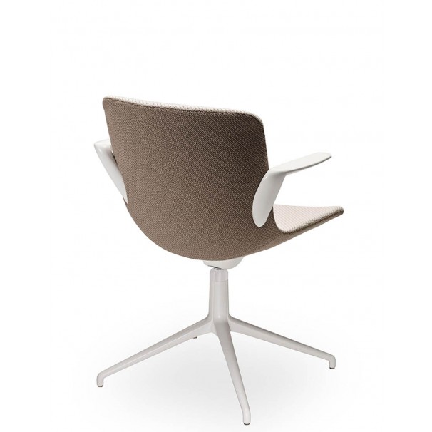 Крісло SITLAND MILOS, тканинне, конференц, фіксована база, білий колір, купити крісло для переговорів