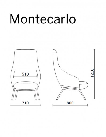 Кресло SITLAND MONTECARLO, лаундж, кожа премиум клас