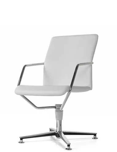 Кресло SITIA TEMPO, белая кожа, на фиксированной крестовине - цена Киев, Днепр, Одесса, Харьков, Львов