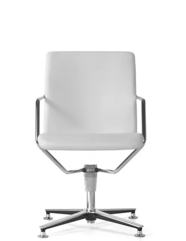 Кресло SITIA TEMPO, белая кожа, на фиксированной крестовине - цена Киев, Днепр, Одесса, Харьков, Львов