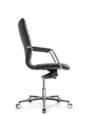 Кресло SITIA TEMPO, черная кожа, средняя спинка - цена Киев, Днепр, Одесса, Харьков, Львов