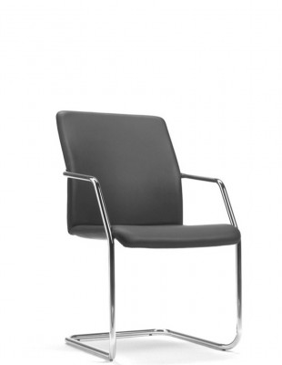 Кресло SITIA TEMPO, для посетителя, черная кожа